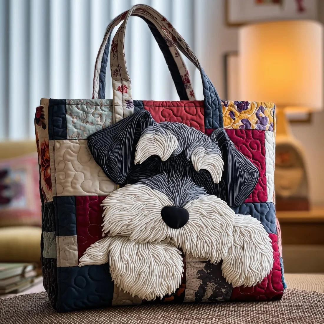 Artisanal bag with Schnauzer