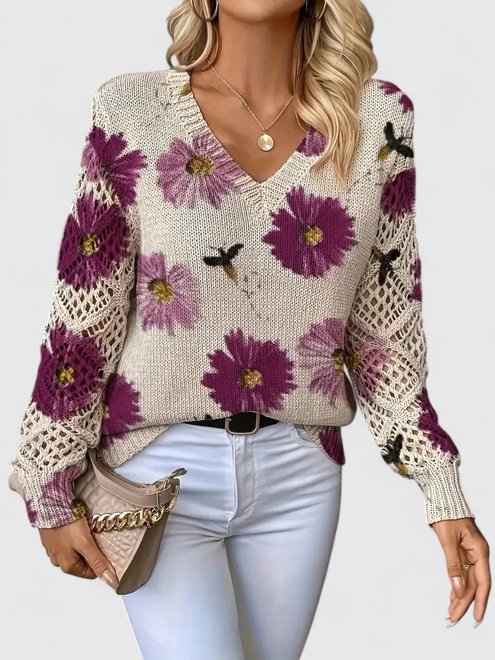 Bronwen | Floral Openwork Jumper