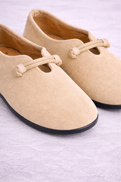 Livia | Suede Bow Slip-On Flats