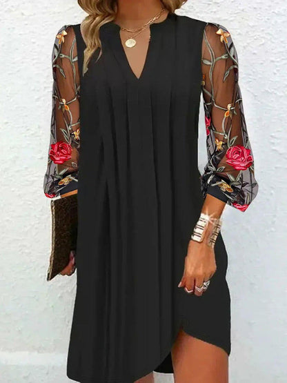 Camille | Elegant Dress with Floral Sleeves