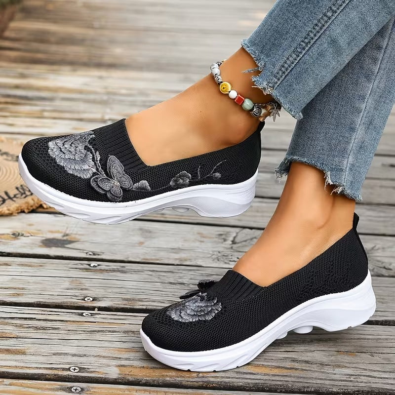 Lily | Floral Knit Slip-On Trainers