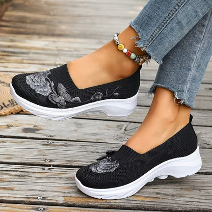 Lily | Floral Knit Slip-On Trainers