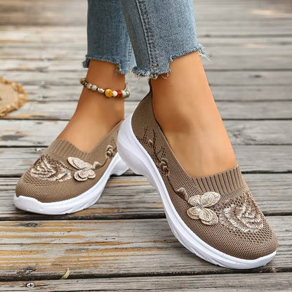 Lily | Floral Knit Slip-On Trainers