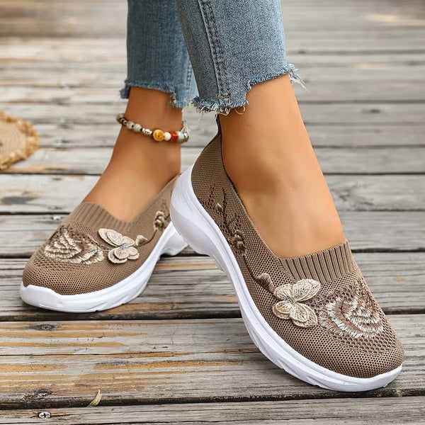 Lily | Floral Knit Slip-On Trainers