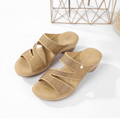 Siketu | Comfort Rhinestone Slide Sandals