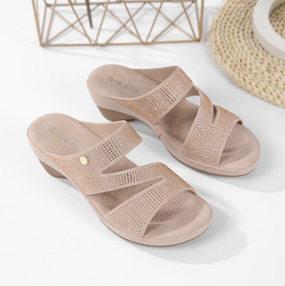Siketu | Comfort Rhinestone Slide Sandals